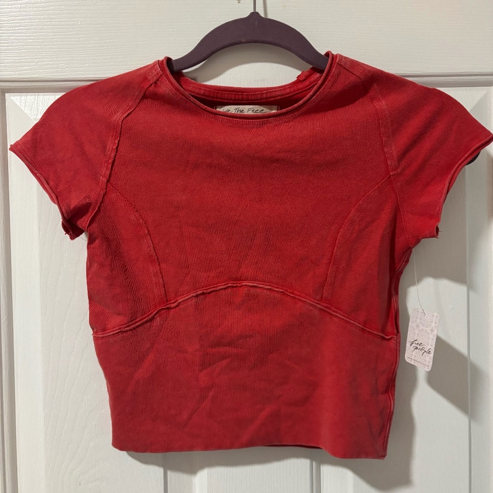 Free People We The Free Protagonist Tee Red Rouge XS NWT